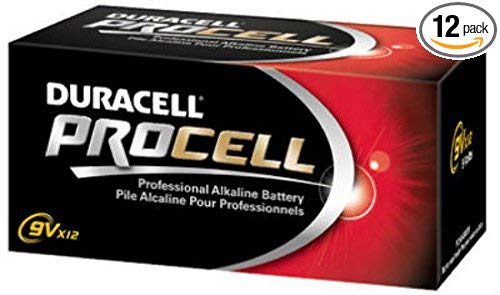 :  Duracell PC1604BKD Procell Alkaline Batteries, 9V (Pack of 12) – style and color may vary