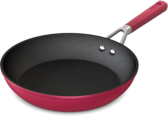 Ninja C20026 Foodi NeverStick Vivid 10.25-Inch Fry Pan, Nonstick, Durable & Oven Safe To 400°F, Cool-Touch Handles, Crimson Red