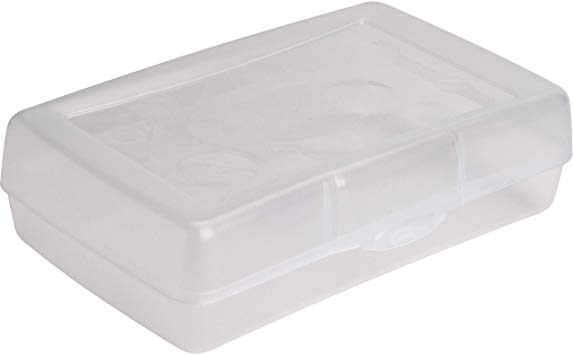 Sparco 23810 Clear Plastic Pencil Box Storage Case