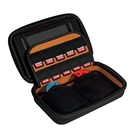 Nintendo Switch Case, Kupton Hard Travel Carrying Case with 10 Game Cartridge Holders for Switch Console & Joy-Con