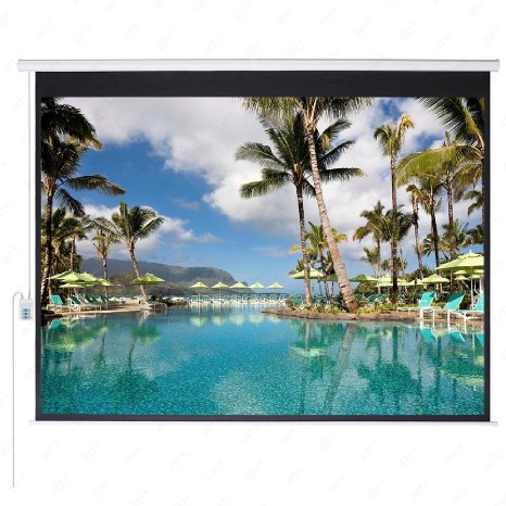 100" Diagonal 4:3 Aspect Ratio Motorized Electric Auto HD Projection Screen with Electric Remote Control.Offers 80" X 60" Viewing area