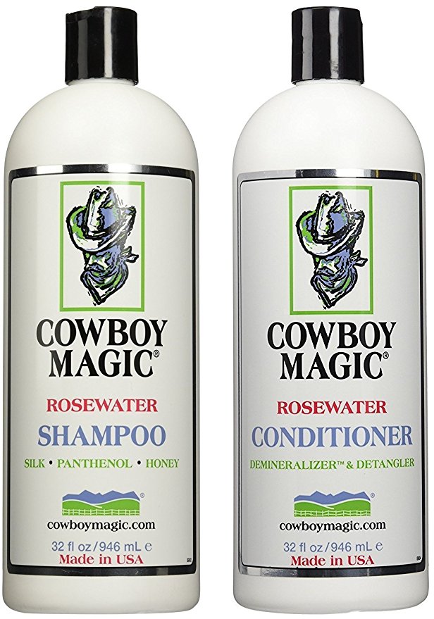 Cowboy Magic Rosewater Shampoo and Rosewater Conditioner Bundle, 32oz Each