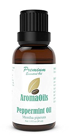Peppermint Essential Oil by AromaOils - 1 oz (30 ml) - Best for Mice and Pest Repellent, Aromatherapy, Headache Relief - Fresh Menthol and Mint Scent