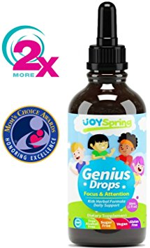 Focus Supplement for Kids, Supports Healthy Brain Function to Improve Concentration & Attention for School, Natural Calming Supplement, Great Tasting Liquid Vitamins, 2 oz