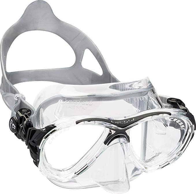 Cressi Adult Small Inner Volume Scuba Diving mask made in the revolutionary Crystal silicone | Eyes Evolution Crystal: made in Italy