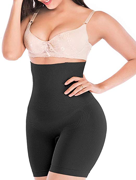 High Waisted Shapewear Power Shorts Waist Underwear Tummy Control Body Shaper Panties Mid Thigh Butt Lifter Bodysuit