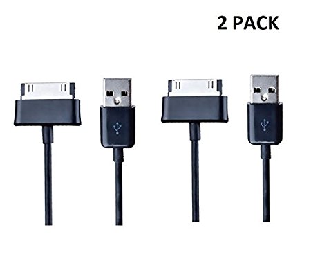 Samsung Galaxy Tab Cable, Necano Premium 3.3 Feet Tangle-Free USB to 30 Pin Sync Data Fast Charging Cable For Samsung-Galaxy Tab 2 10.1" 7.0" 7.7" 8".9" (2 Pack Black)