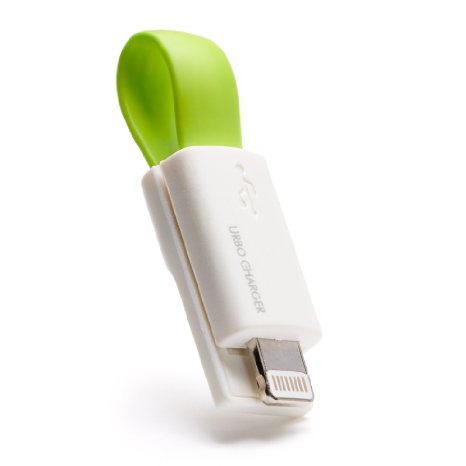 Urbo Keyring Charger with USB-A to Lightning Connector (GREEN) for Apple devices