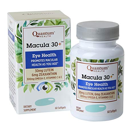 Quantum Health Macula 30  Softgels, Eye Supplement, Macular Health - Lutein, Zeaxanthin, Vitamin C and E, Omega 3, Zinc - 60 Count