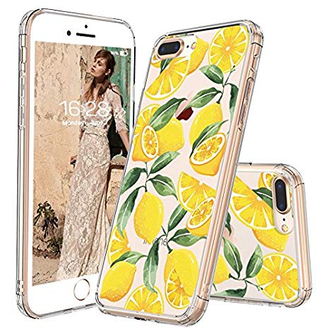 iPhone 8 Plus Case, iPhone 7 Plus Case, MOSNOVO Lemon Clear Design Transparent Printed Plastic Hard Back Case with TPU Bumper Protective Case Cover for Apple iPhone 7 Plus/iPhone 8 Plus