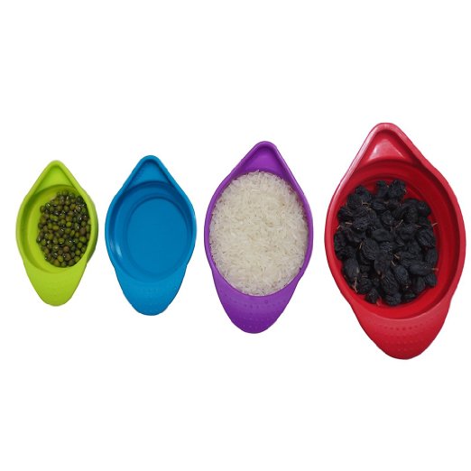 4-Piece Silicone Collapsible Measuring Cups Set