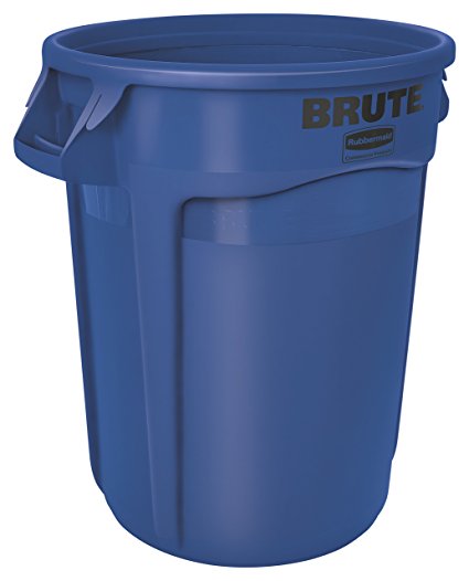 Rubbermaid Commercial 1779699 BRUTE Heavy-Duty Round Waste/Utility Container, 10-gallon, Blue