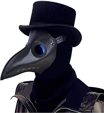 ThinkTop Plague Doctor Bird Mask Long Nose Beak Cosplay Steampunk Halloween Costume Props Festival Parties