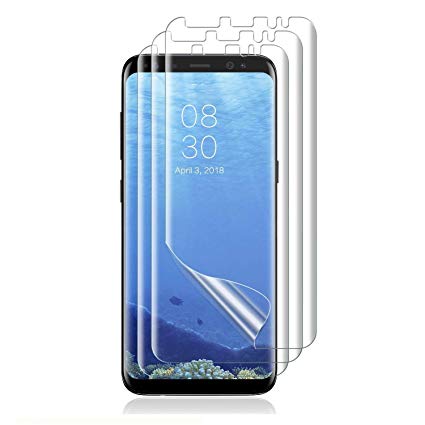 [3 Pack] for Samsung Galaxy S8 Plus Screen Protector (Case Friendly), [Full Coverage] PET Soft Flexible Film with Lifetime Replacement Warranty-Clear