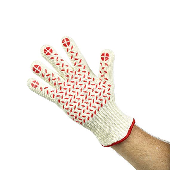 Kapoosh Heat Resistant Glove, Red Silicone Grip