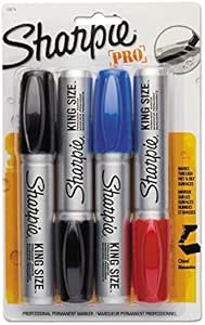 Sharpie 15674PP King Size Markers Chisel Tip Blue/Red/Black 4/Set - 2 Pack