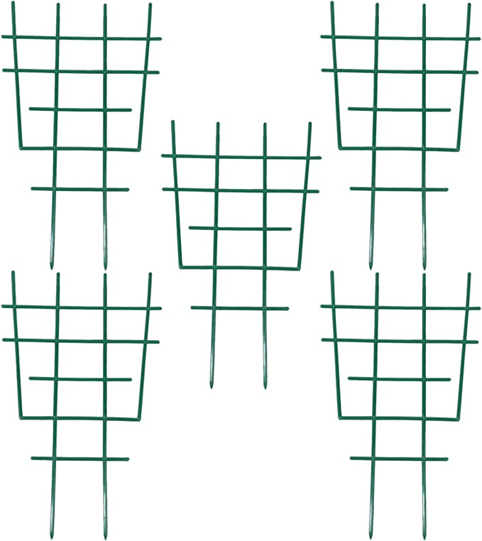 DOITOOL Plastic Garden Trellis for Climbing Plants, 5PCS Garden Trellis Plant Support for Climbing Trellis,Flower,Vegetable,Cucumber Trellis (Green,30.5x18.5x0.5cm)