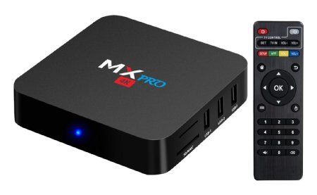 MX Pro Android TV Box Amlogic S905 Chipset Kodi Full Loaded Android 5.1 Lollipop OS TV Box Quad Core 1G/8G 4K Google Streaming Media Players with WiFi HDMI DLNA