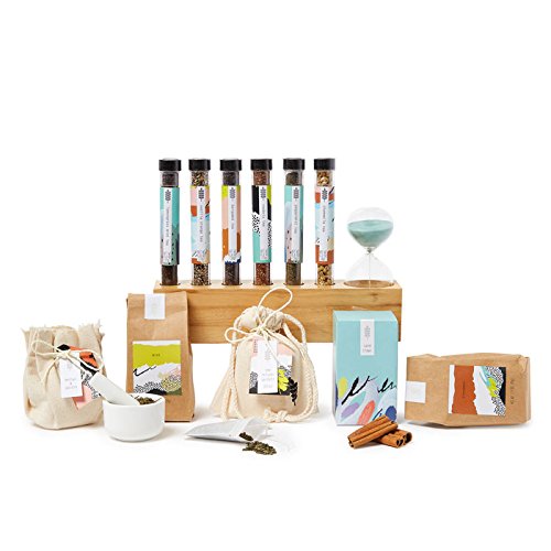 The Ultimate Tea Mixology Box Gift Set for the Tea Enthusiast- A Collection of Loose Leaf Teas, Aromatics & Accessories for Blending Infusing & Straining Custom Blended Teas- a Thoughtfully Gift Box