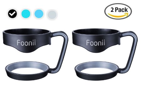 Foonii - Set of Two Anti-Slip Handle for 30 oz YETI Rambler , RTIC and Other 30 ounces Tumblers, Black