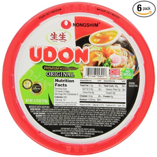 Nongshim Udon Noodle Bowl, 9.73 Ounce Bowls (Pack of 6)