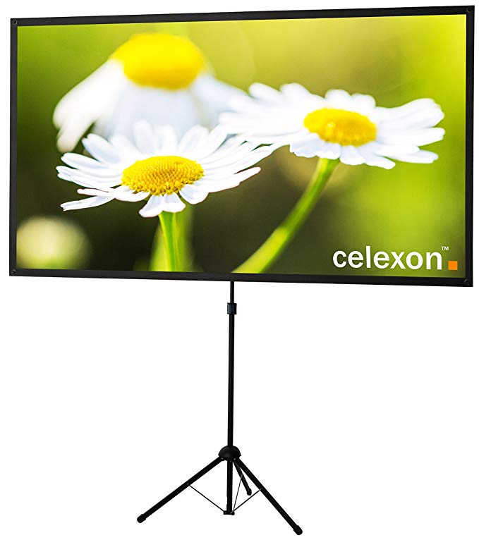 celexon 90" Tripod Projector Screen Ultra Lightweight, 4:3 Format, 11 lbs Weight, Projector Screen Size: 72’’ x 54’’