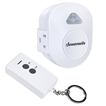Dewenwils Remote Control Switch Wireless Outlet with RF Remote for Lights and Hard to Reach Appliances, Compact Size