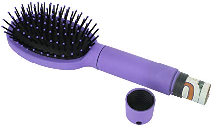 Mantello Hair Brush Diversion Safe Home Jewelry Safe Money Safe (Purple, Small)