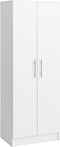 Prepac Elite 24" Storage Cabinet, White Storage Cabinet, Bathroom Cabinet, Pantry Cabinet with 3 Shelves 16" D x 24" W x 65" H, WES-2464