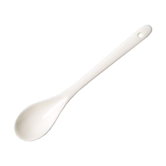 Porlien White Porcelain Spoons, Teaspoons, set of 6 (6 Inches)