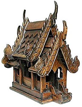 Thai Buddhist Wood Carving for Spiritual Haunted Spirit House Temple