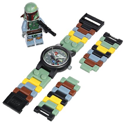 LEGO Kids' 9003363 Star Wars Boba Fett Watch with Link Bracelet and Figurine