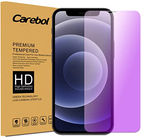 Carebol Anti Blue Light Tempered Glass Screen Protector for iPhone 12 Mini [5.4"inch] Eye Protect, Explosion-Proof Screen, High Definition [1 Pack]