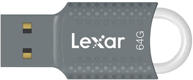 Lexar 64GB USB 2.0 Flash Drive, Thumb Drive, USB Stick, Plastic Memory Stick with Keychain Hole Design (LJDV40-64GABGY)