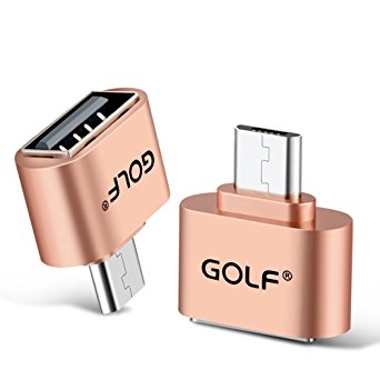 Micro USB Adapter, Joyshare Micro USB to USB OTG Adapter - Micro USB Male OTG to USB Female Adapter – Gold – 1 Pack