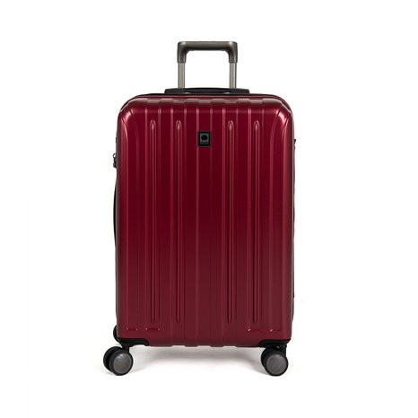 Delsey Luggage Helium Titanium 25 Inch EXP Spinner Trolley Red