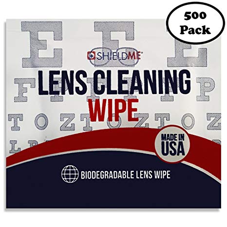Pre-Moistened Lens Cleaning Wipes Cleans Without Streaks for Eyeglasses Sunglasses Camera Lenses and Portable Devices Biodegradable Lens Wipes Bulk 500 Pack