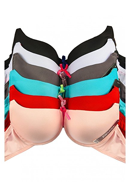 Women's Basic Plain Bras (Packs of 6) - Various Styles