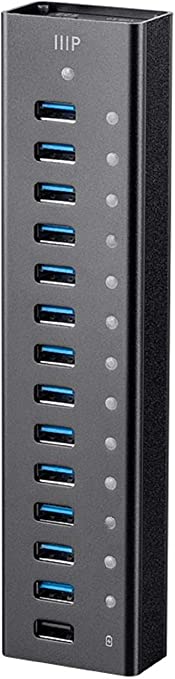 Monoprice 13-Port USB 3.0 Hub, 5Gbps, Heavy Duty Aluminum, Plug and Play with AC Adapter