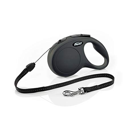 Flexi CL10C8.250.S New Classic Cord Retractable Leash, Black, Small/26'