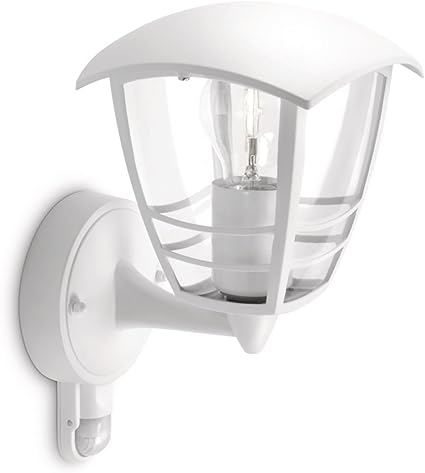 Philips myGarden Creek Outdoor Wall Light with Motion Sensor (Requires 1 x 60 W E27 Bulb), White