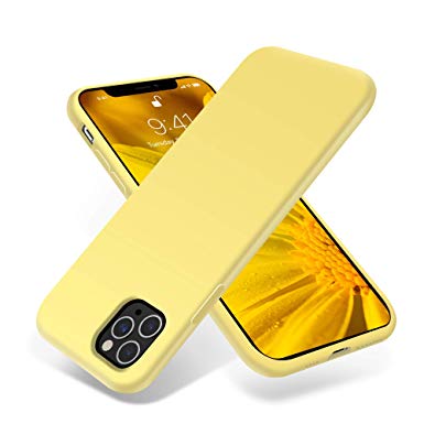 OTOFLY iPhone 11 Pro Max Case,Ultra Slim Fit iPhone Case Liquid Silicone Gel Cover with Full Body Protection Anti-Scratch Shockproof Case Compatible with iPhone 11 Pro Max (Yellow)