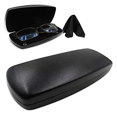 MyEyeglassCase Hard eyeglass case w/cleaning cloth | medium size for men, women