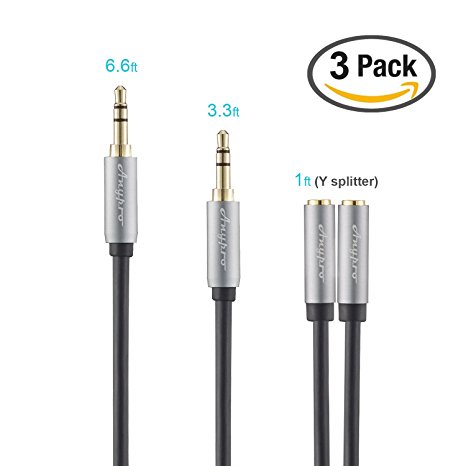 Anypro Auxiliary Audio Cable - 3.5mm Stereo HiFi Aux Cable (3Pack)