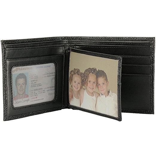 Wallet for Men's Extra Capacity 100% Leather(black)