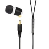 Audiosharp AS1158 Noise Isolation Metal In Ear Headphones with Detachable Cables Mic and Volume Control Heavy Deep Bass Black
