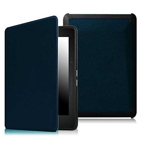 Fintie Case for Kindle Voyage - [The Thinnest and Lightest] Protective PU Leather Slim Shell Cover with Auto Sleep / Wake for Amazon Kindle Voyage (2014), Navy