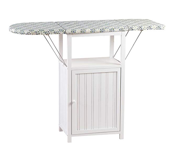 Miles Kimball Deluxe Ironing Board with Storage Cabinet by Oakridge, White