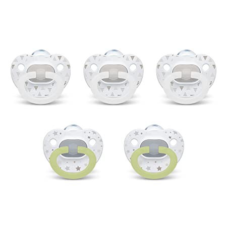 NUK Orthodontic Pacifiers, 6-18 Months, 5 Pack, Timeless Collection, Amazon Exclusive