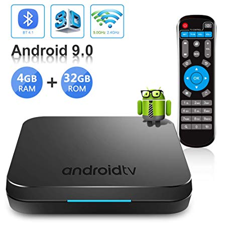 TUREWELL Android 9.0 tv Box, KM9 tv Box S905X2 Quad core 4GB LPDDR4 RAM 32GB ROM Media Player,4K 3D tv Box Supports 2.4G/5G Dual WiFi BT 4.1 Ethernet 10/100M with LED Indicator,IR Remote Control